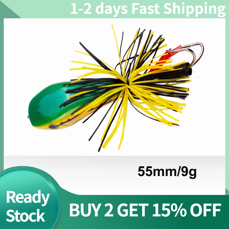 

AI-SHOUYU 1 шт. приманка лягушка 55 мм 9 г топвотер имитация Поппер-лягушка жесткая искусственная плавающая приманка воблеры с силиконовой юбкой р...