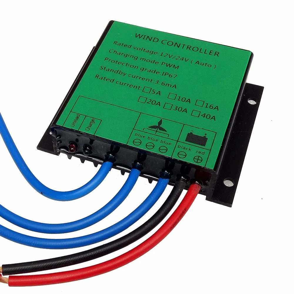 MPPT 100w-10000W Waterproof PWM Wind Turbine Charge Controller 20A 30A Low Wind Speed Regulator Voltage Boost 12V 24V AUTO 48V