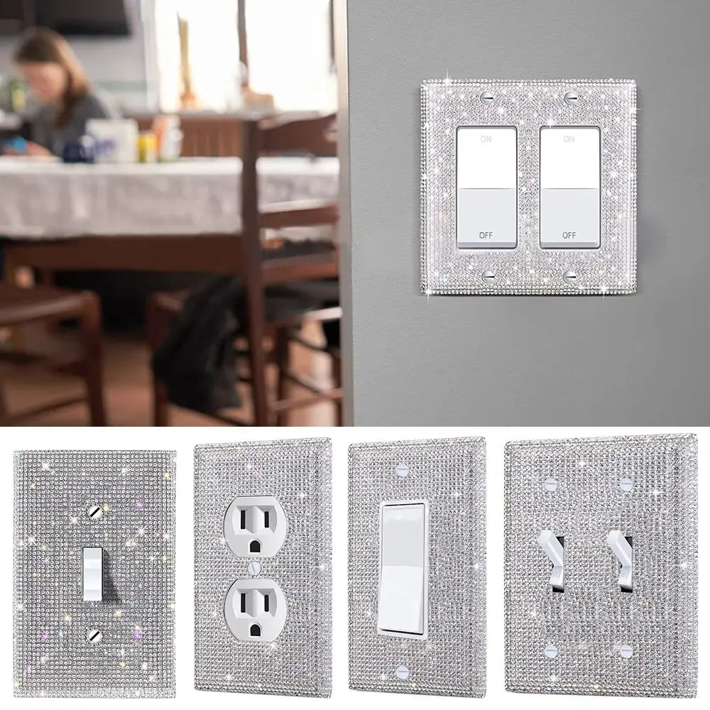 Light Switch Cover Switch Panel Diamond Sticker US Standard Wall Plate Cover