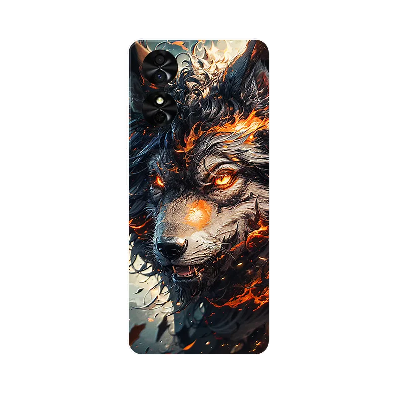 Wolf Painted Shockproof Soft Silicone Phone Case
