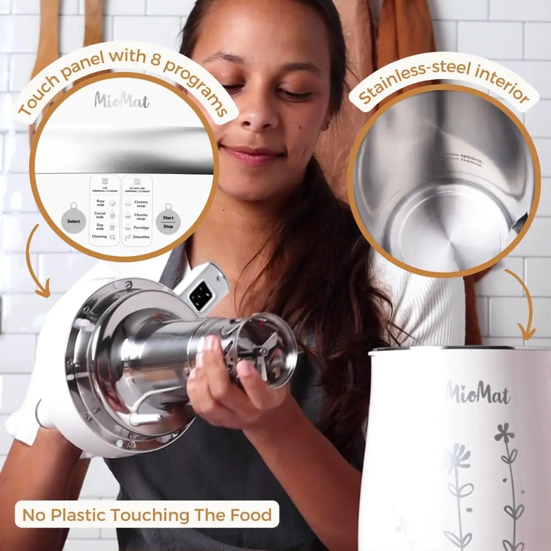 8in1 Plant Based Milk Maker Make 40oz of Natural Almond Milk, soups, porridges, smoothies