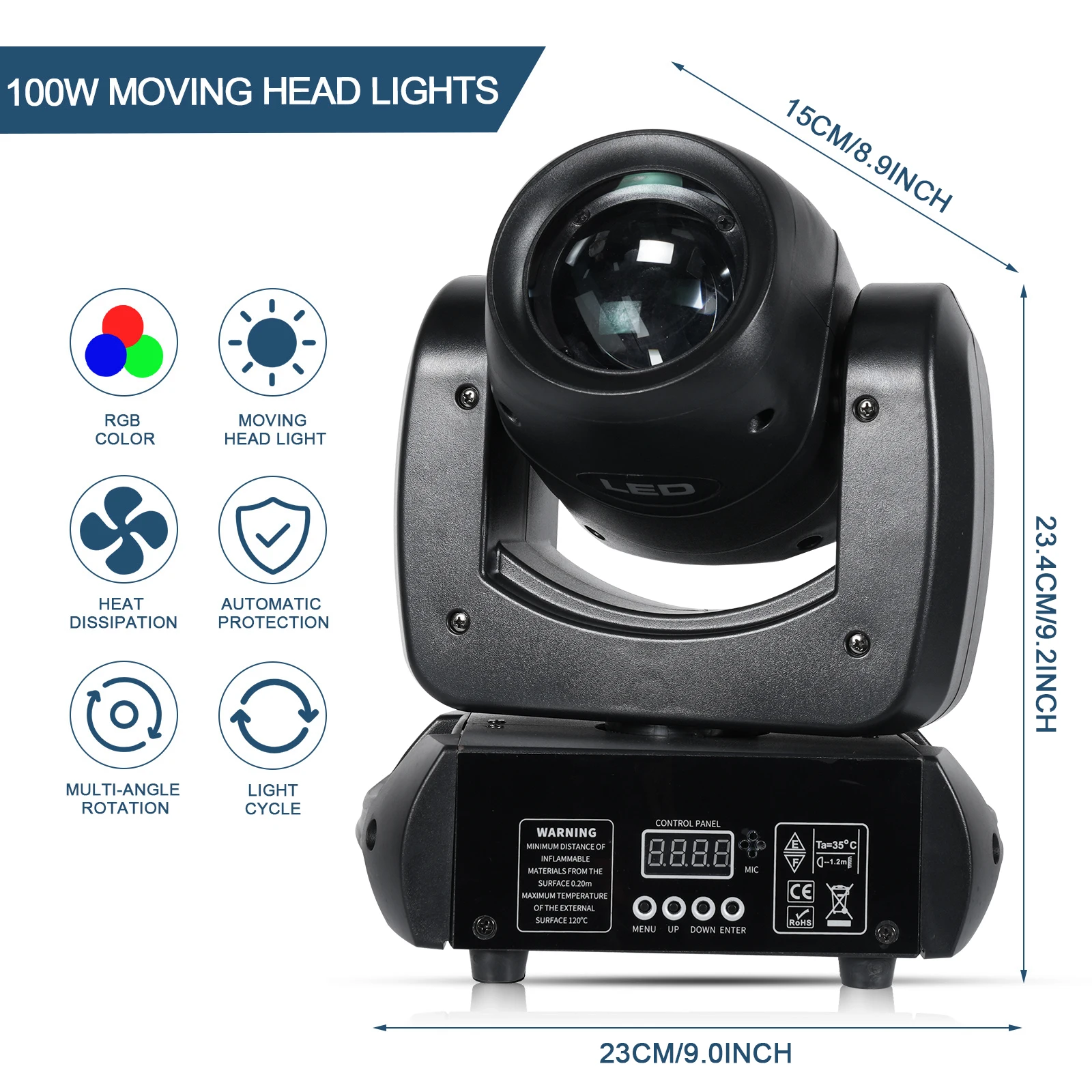 Stage Light 100w Steel Gun High Brightness Powerful Moving Head Beam Disco Party Club Bar Dj Show Effect Equipment Led Rgbw Bar