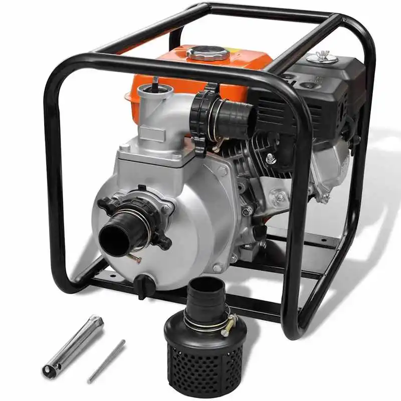 Bomba de agua de gasolina 4800 W con conexión de manguera de 50 mm, bomba potente para riego de jardín, vaciado de estanques y trabajos de obra, ideal para uso exterior doméstico y profesional - Imagen 4