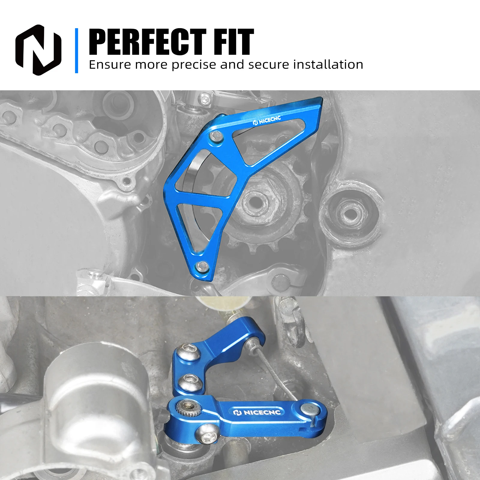 NICECNC Für Suzuki DRZ400SM DRZ400S DRZ400 S SM 2000–2024 2023, Kupplungsarm, Hebelhalterung und vorderer Kettenschutz, Kettenradschutz – Detail 16