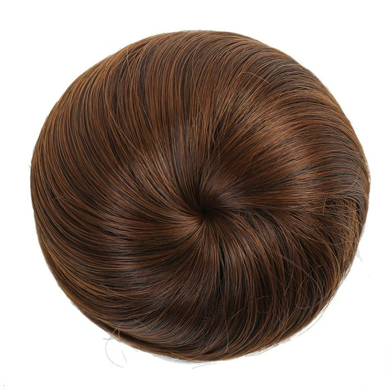 Straight Hair Bun Chignon Synthetic Hair Elastic Rubber Band Fake Bun Drawstring Pony Tail Extensions for Women