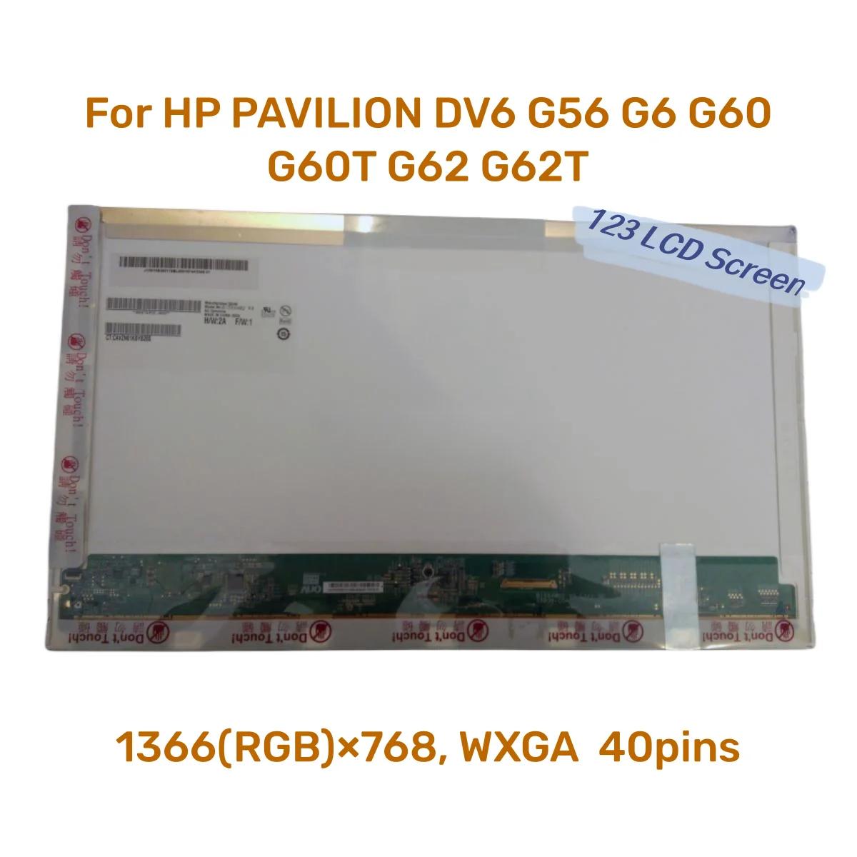 

15.6" LCD MATRIX For HP PAVILION DV6 G56 G6 G60 G60T G62 G62T laptop lcd screen LED Display Panel WXGA HD