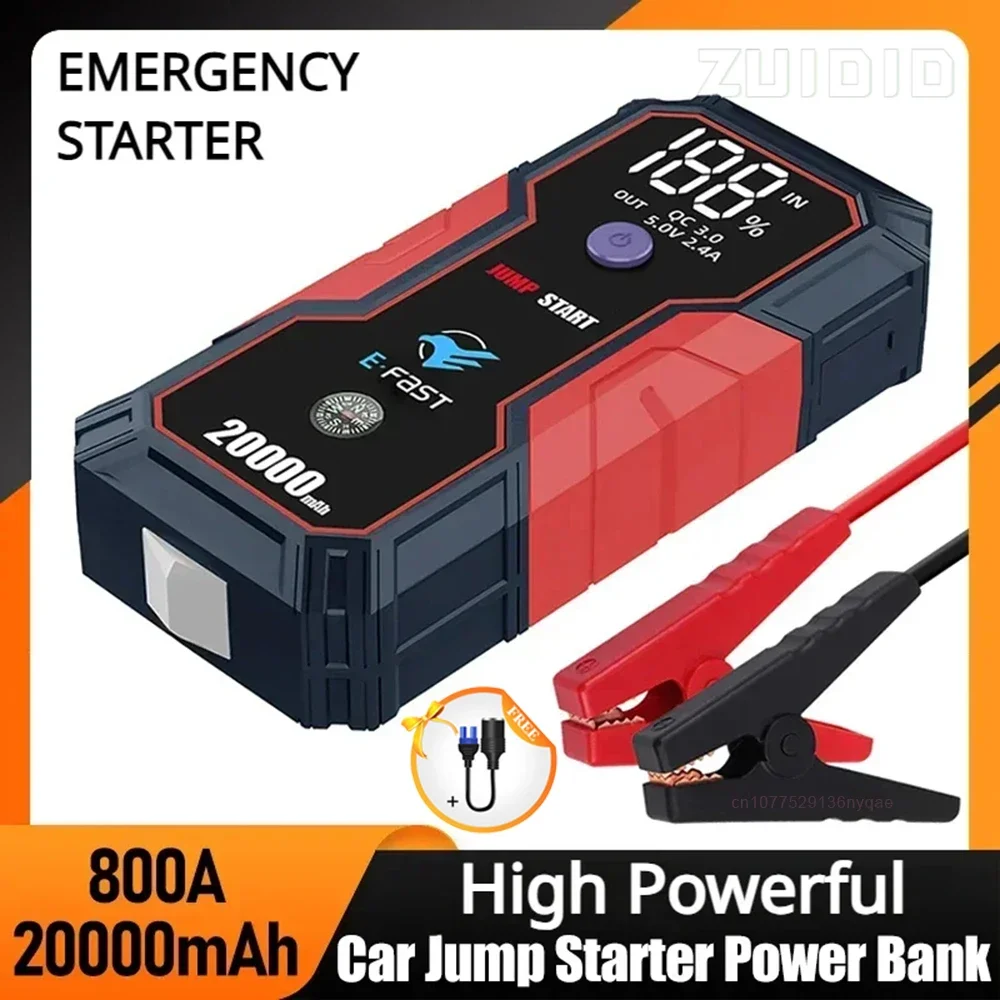 

20000mAh Car Jump Starter Device Power Bank Portable 12V Automotive Battery Charger Booster Emergency Start Articles For Cars