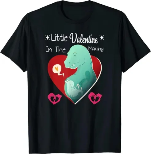 Love San Valentino Red Hearts Dinosaur T Rex Dino Shirt S 5Xl Maniche Lunghe O Corte