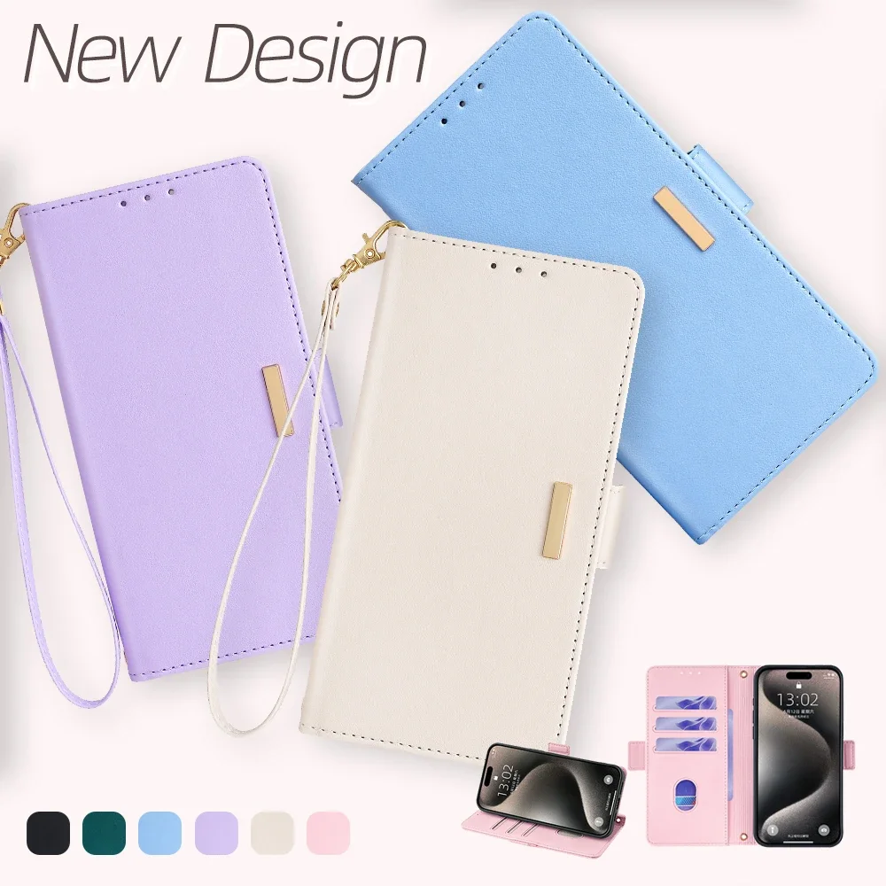 Elegant Leather Flip Cover with Magnet Buckle and RFID Protection