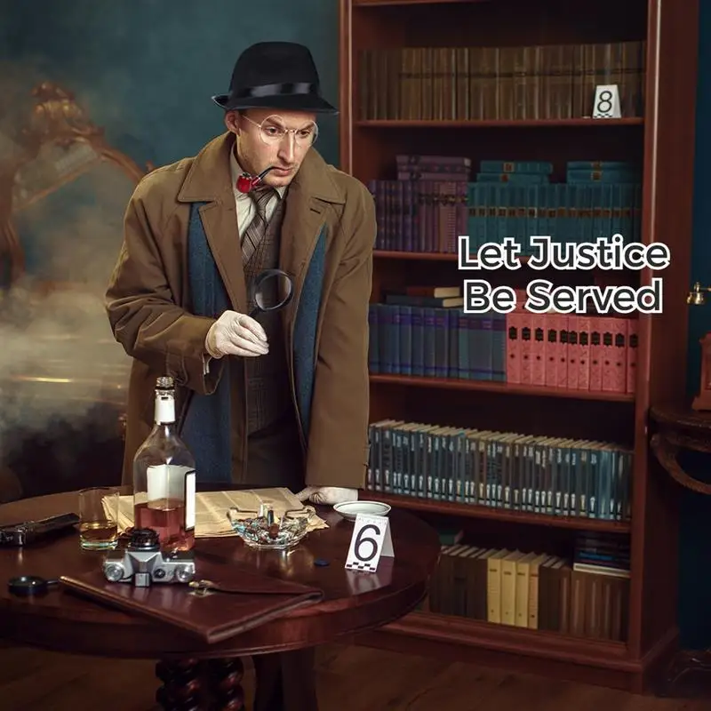 Detective Costume Classic Book Novel Character Iconic Deerstalker Hat Pipe Prop Magnifying Glass For 1920s Detective Role Play