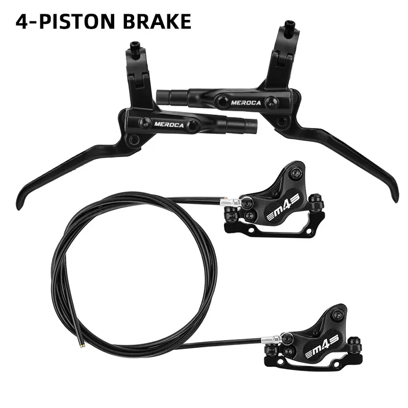 

MEROCA M4S 4-Piston MTB Hydraulic Brakeset Split Brake Front And Rear Brake 850mm/1600mm Bike Disc Brake For MTB