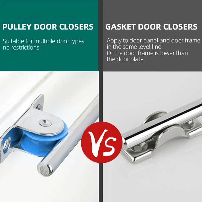Aluminum Alloy Automatic Door Closer Spring Automatic Door Closing Device Suitable for Many Types of Adjustable Closer