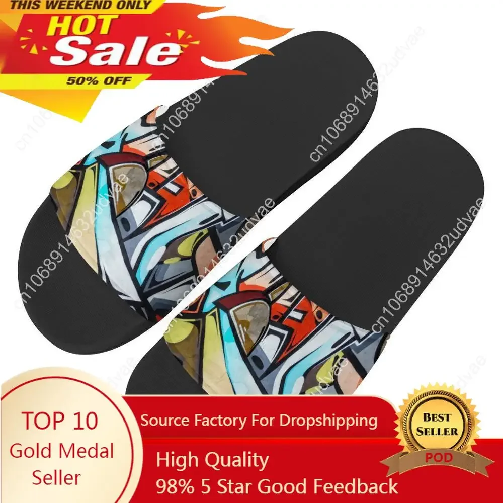 

Men Custom Pattern Slippers Graffiti art Print Summer Fashion Slide Sandals Outdoor Non-slip Beach Shoes Platform Flip Flops