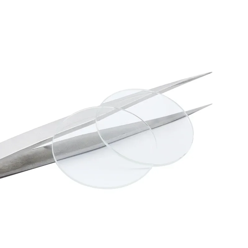 2PCS Thin Round Watch Crystal Glass Lens, 1mm Thick, 15mm-45mm, Flat Mirror Replacement Repair Part