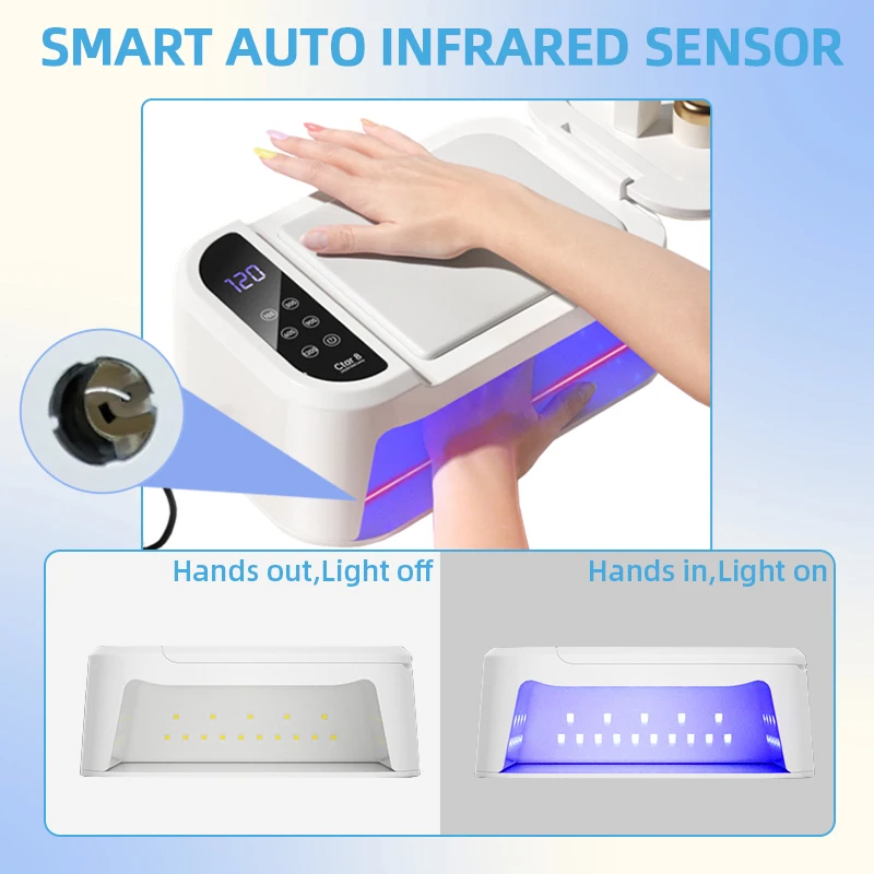 300W Nail Lamp For Machine With Hand Pillow Wear UV LED Lamp Professional Gel Nail Dryer Nail Polish High-power Drying Manicure