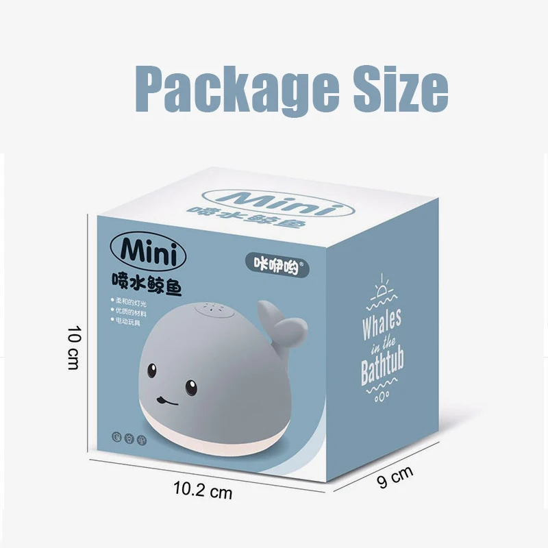 Baby bathroom flashlight water jet whale electric toy Water reaction flash Kid bathing rechargeable toy is not easy to water toy 4