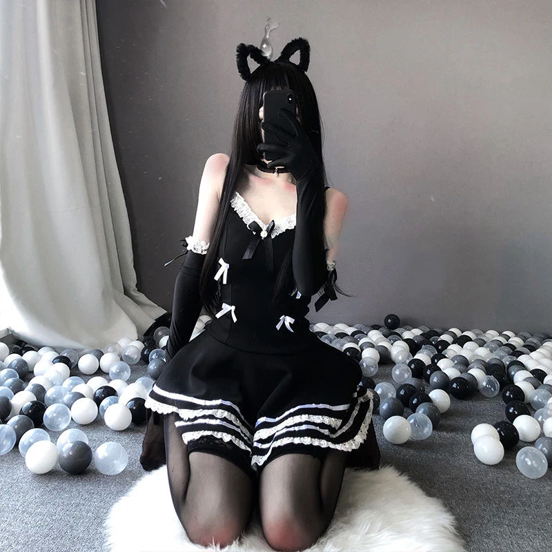 Lolita Uniform Sexy Outfits Plus Halloween Costumes for Women Adult Maid Dress Cosplay Lingerie Late Night French Maid Costume women lingerie women lingerie set women cosplay costume
