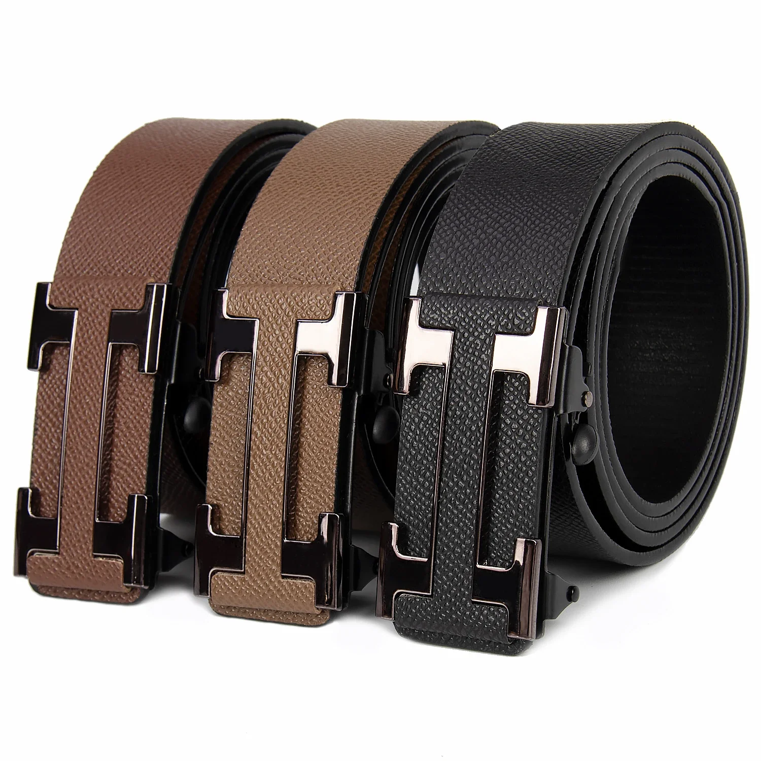 Famous style youth brand men's belts business durable gift dark color