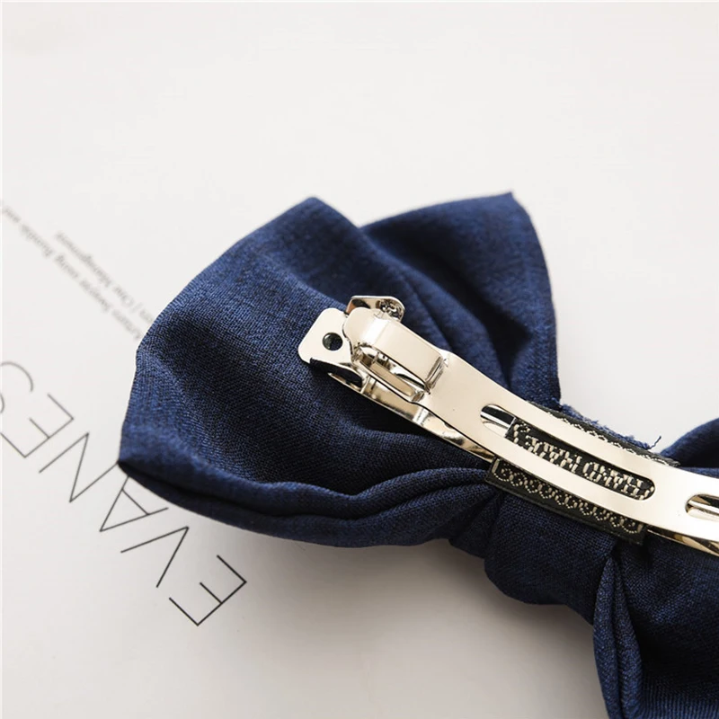 Children Bow Hair Clips Baby Girls Sweet Princess Hairpin Solid Color Spring Hairpin Fabric Barrettes Kids Hair Accessories 3
