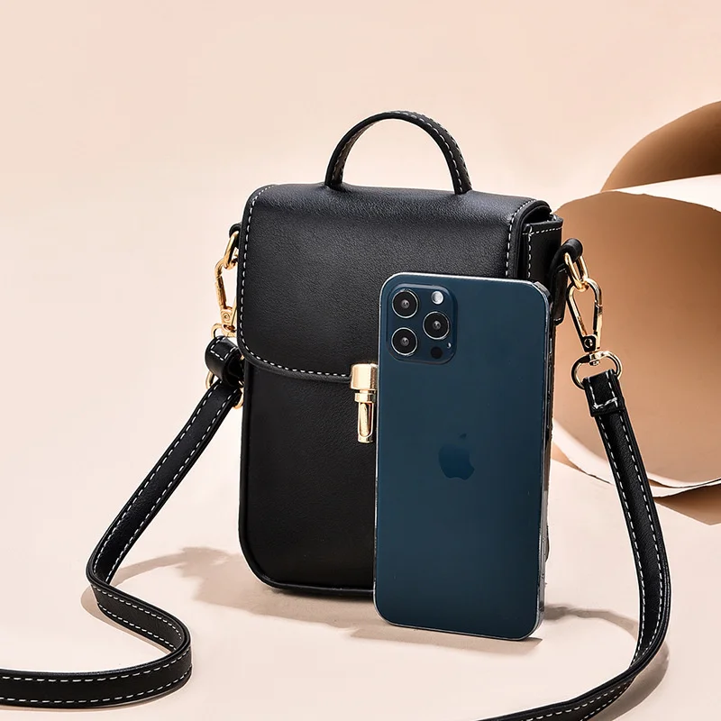 Cell phone bag women 2021 new lock mini bag women simple fashion women bag cross bag tide