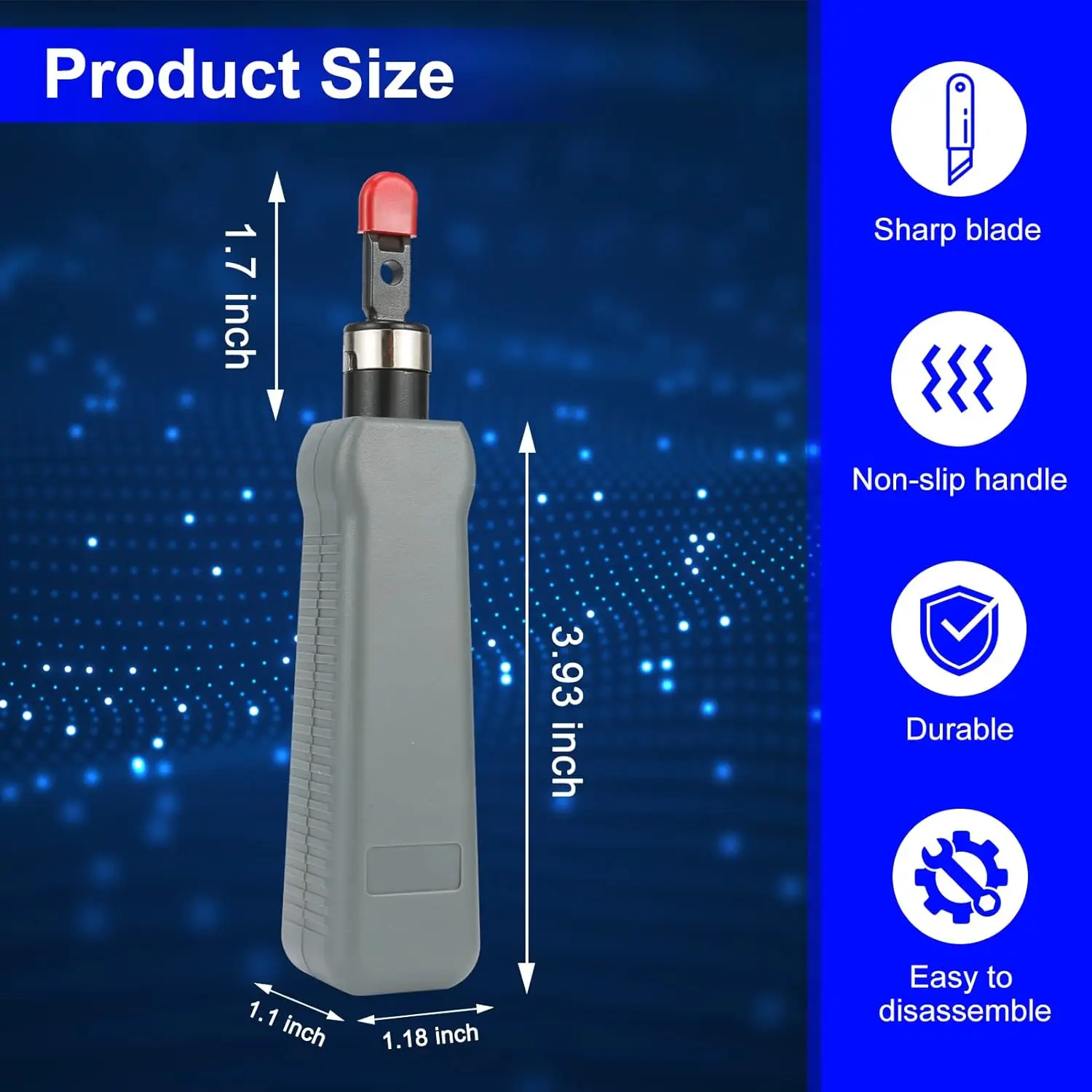 ZoeRax Impact Punch Down Tool Network Cable Wire Cutter Tools 110/88 For Seating Wire Into Terminal