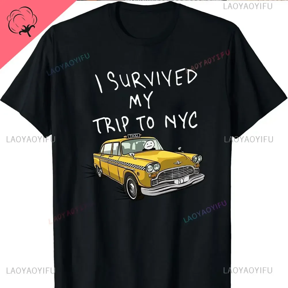 Sopravvissuto A New York! Maglietta Taxi Giallo Meme | Uomo | Gift Idea
