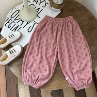 Pantalons pour bébés filles, pantalons entièrement imprimés en velours côtelé, vêtements d'automne pour enfants, Style coréen 2