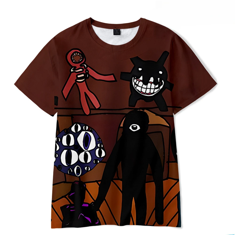 New Summer 3D Escape Door Doors Children's Pure Cotton Fashion Trend Comfortable Versatile Casual Cute T-shirt Gift 3