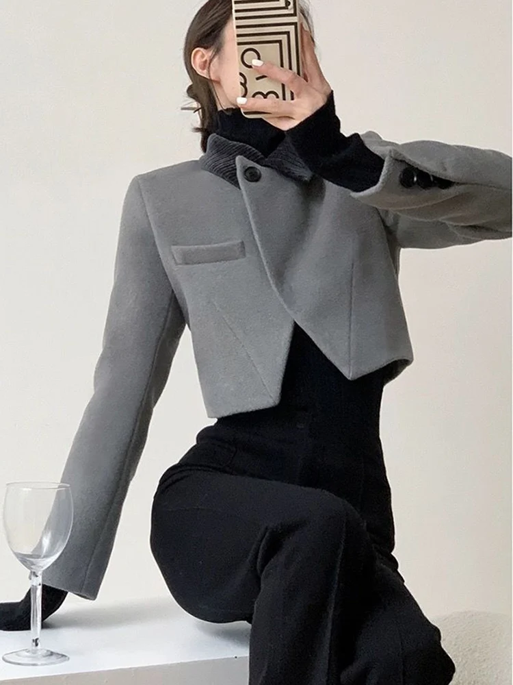 Y2K Grey Bow Short Sleeve Blazer (XS)