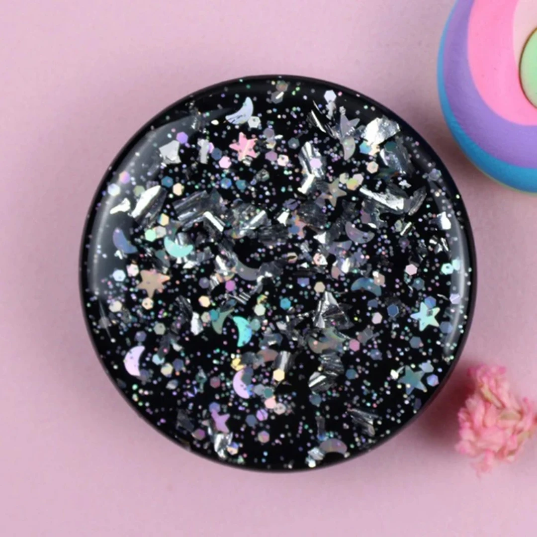 Round Glitter Phone Ring Grip - Universal Mobile Device Holder