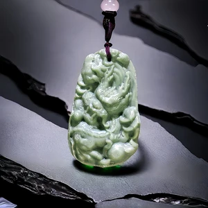 Natural Real Jade Dragon Pendant Necklace Vintage Luxury Gifts for Women Men Fashion Charm Carved Jewelry Stone Amulet