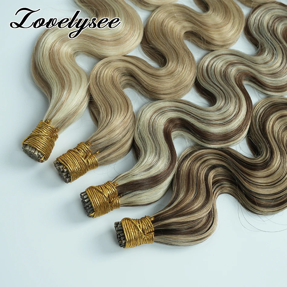 12"-26" Body Wave I Tip Human Hair Extensions Brazilian Keratin Natural Color Real Human Hair Natural Fusion Hairpiece For Women