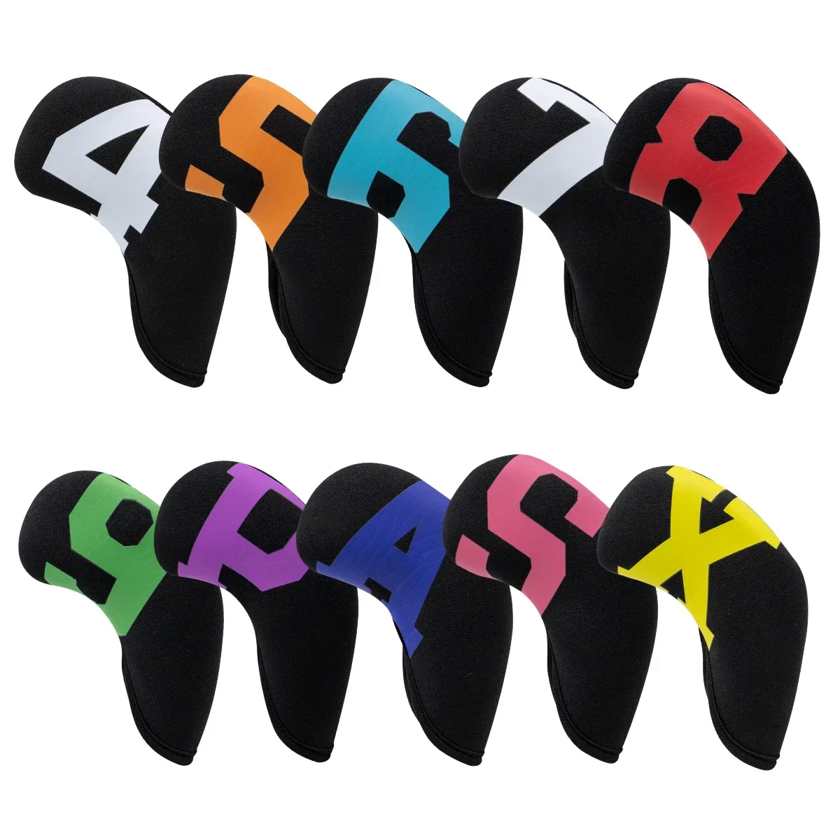 

Colorful Big Number Iron Head Covers Waterproof Neoprene Golf Club Iron Headovers Wedges Covers 10pcs