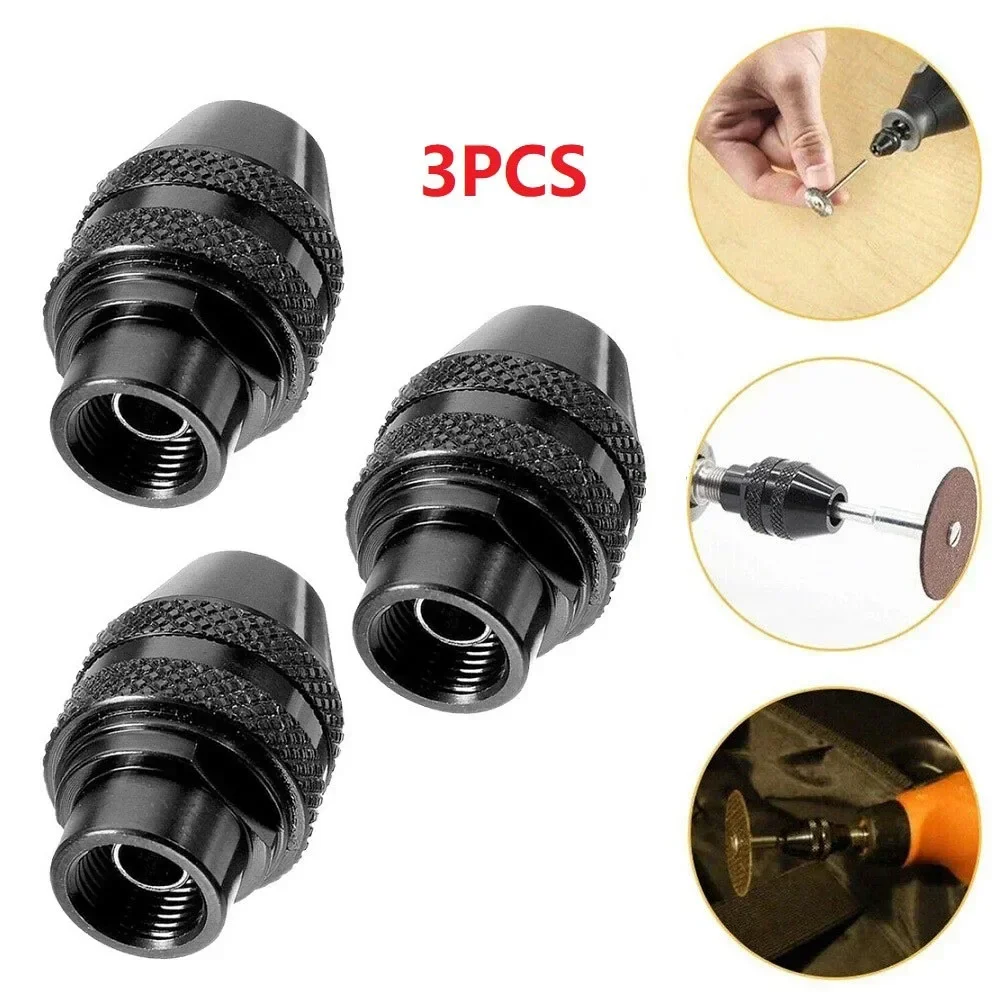 3pcs Multi Keyless Chuck 0.8-3.2mm For Dremel Rotary Tools