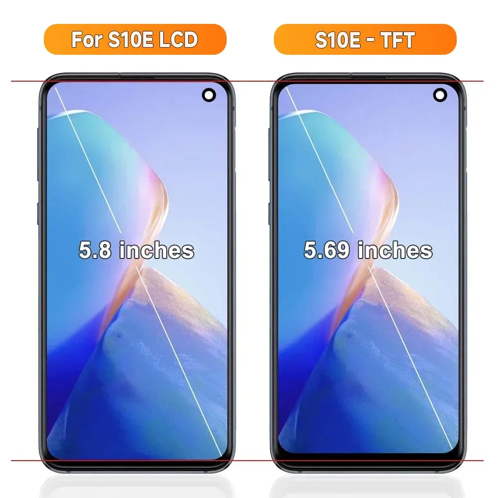 프레임 TFT 포함 삼성 S10e G970 G970F/DS G970U SM-G9700 LCD 터치 스크린 디스플레이 디지타이저 S10e 인셀 수리 부품