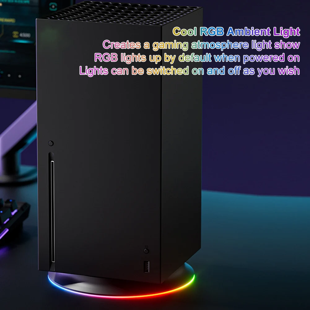 Xbox 시리즈 X 콘솔용 쿨링 스테이션 도크 미끄럼 방지 스탠드 쿨링 스테이션 RGB 쿨러 도킹 게임 콘솔 액세서리