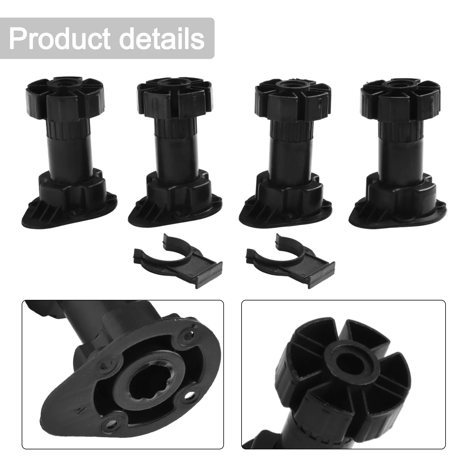 Adjustable Height Furniture Feet Stands for Cabinets, Tables, Sofas, and Wardrobes – Set of 4