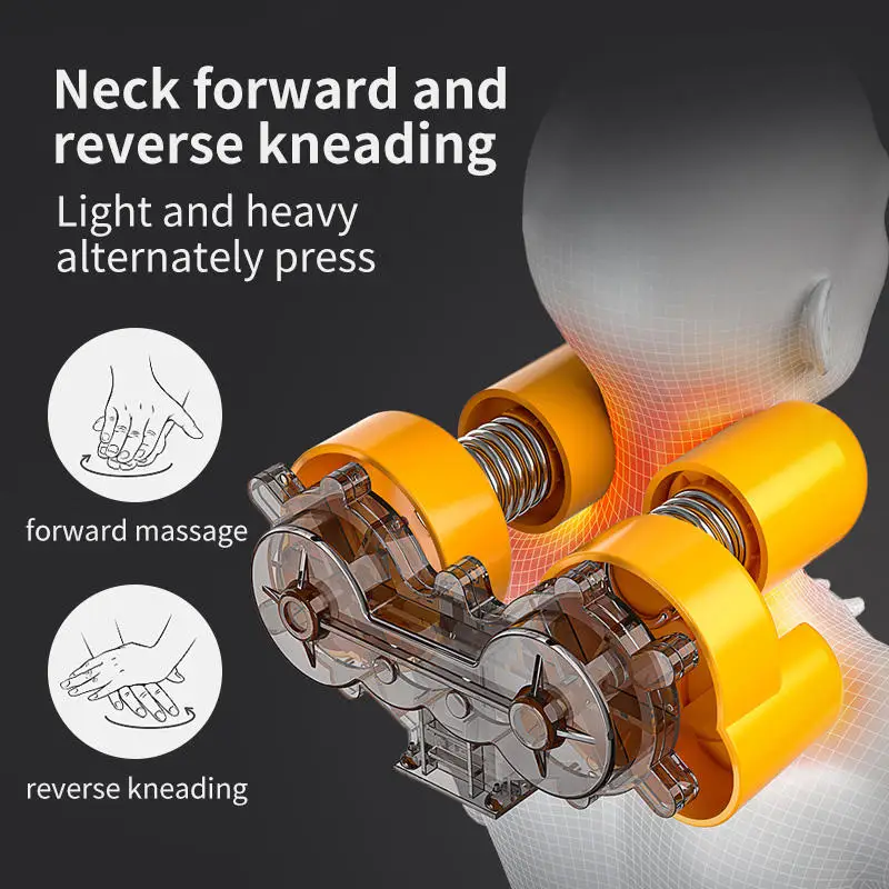 Foldable Back Massage Chair Full Body Massager Neck Shoulder Rolling Pad Lumbar Cervical Cushion Massager Remote Control