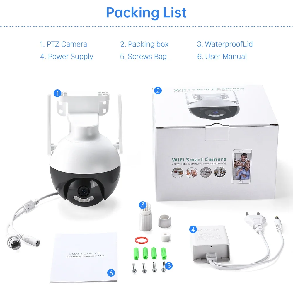 PANEPO 8MP IP 카메라 스마트 홈 컬러 비전 PTZ 카메라, 4MP 야외 와이파이 보안 카메라, 비디오 감시 모니터, ICSEE