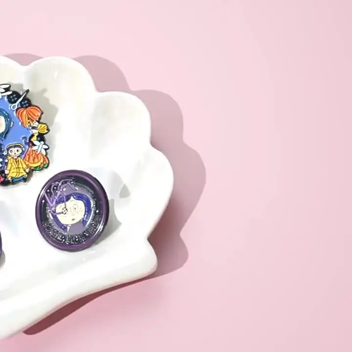 Эмалевые значки Coraline из фильма ужасов Disney