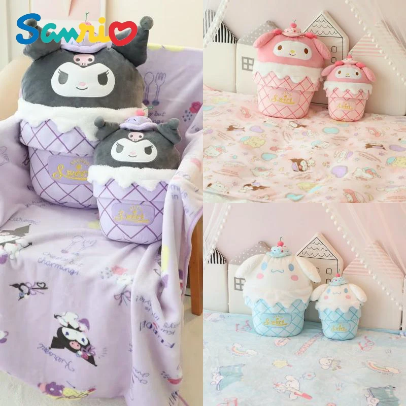 

Аниме Kawaii Sanrios My Melody Cinnamoroll Kuromi понравико детская подушка одеяло двойного назначения Кондиционер Одеяло Подушка Одеяло