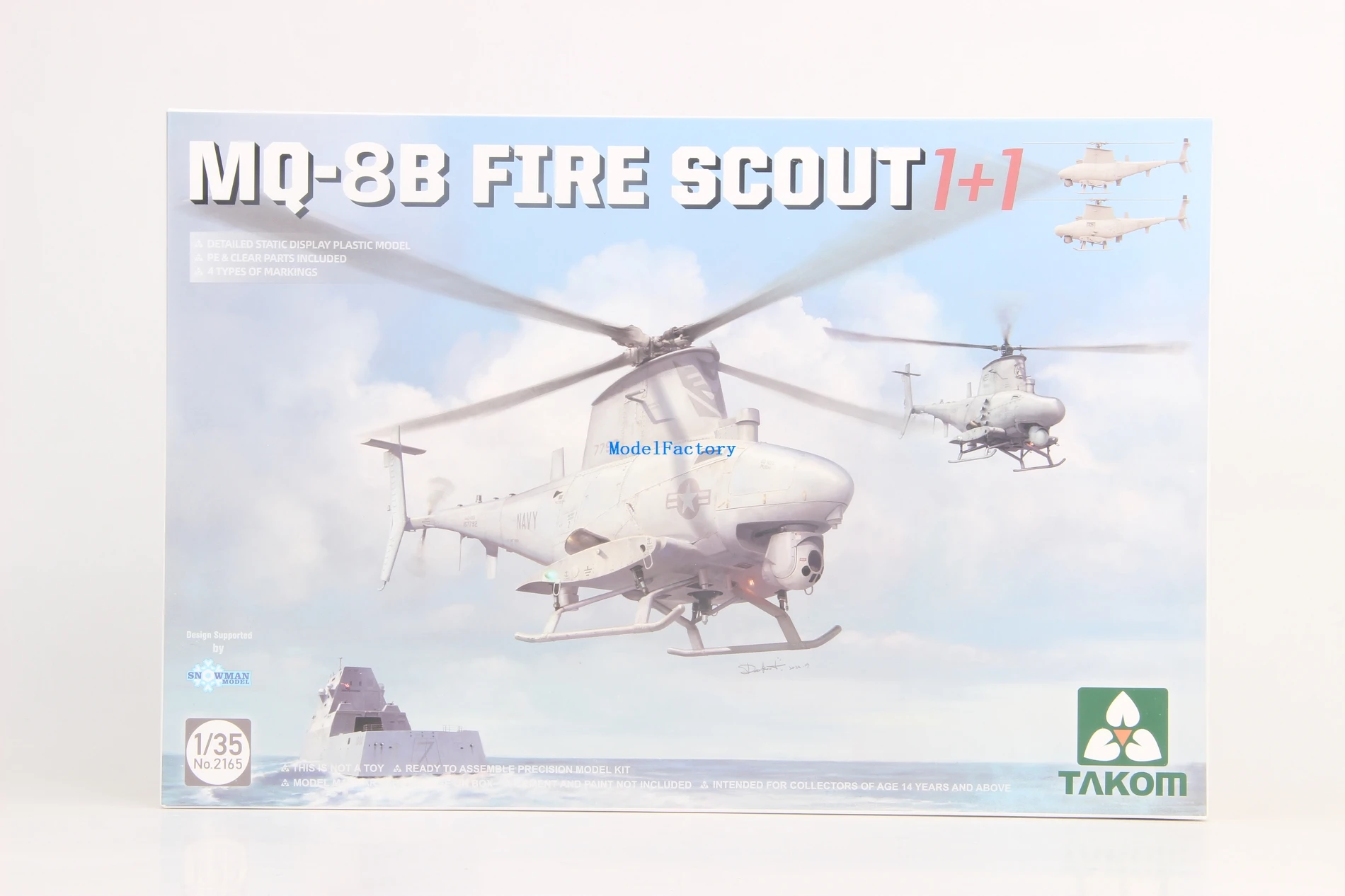 

Takom 2165 1/35 MQ-8B FIRE SCOUT 1 + 1 набор моделей
