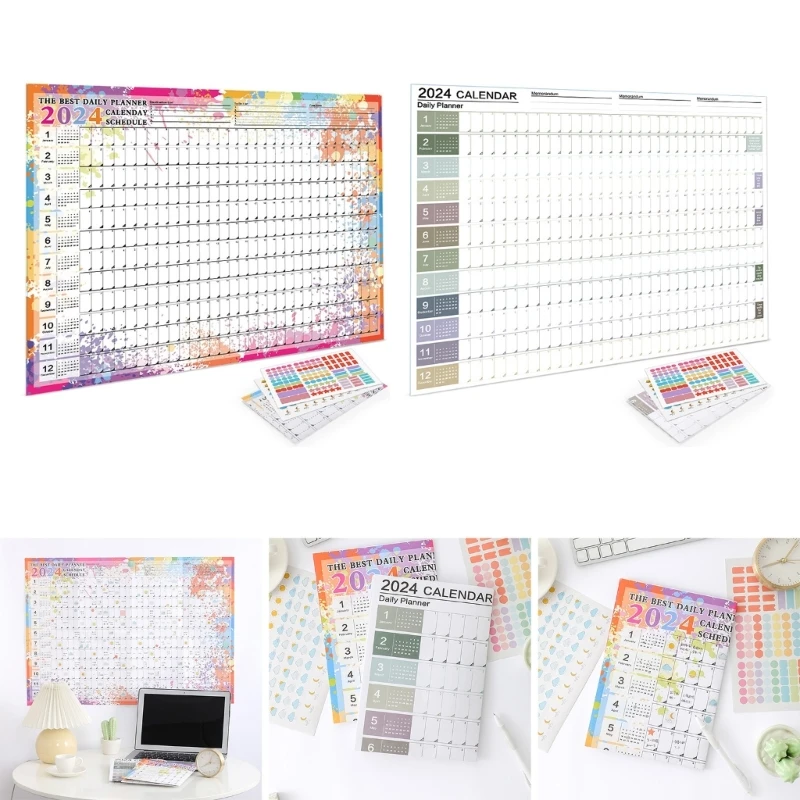 2024 Wall Calendar Planner Sheet Yearly Monthly Weekly Daily Planner To Do  List Hanging Agenda Schedule Office - AliExpress