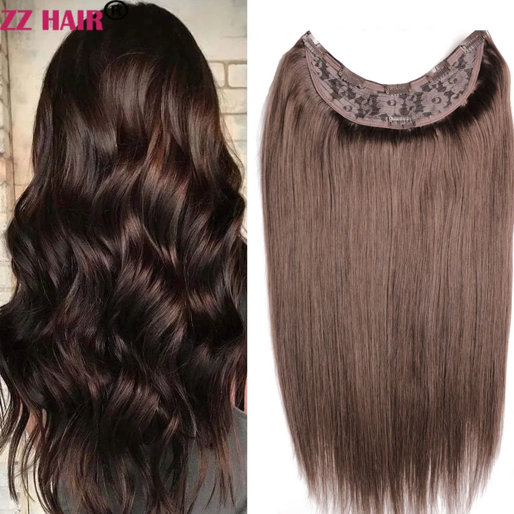 ZZHAIR Brazilian Human Remy Hair Extensions 16"-26" U Piece WIg 160g-180g Clip-in Natural Straight