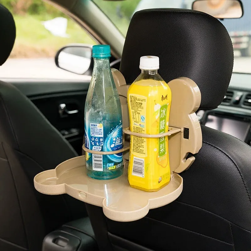 Cartoon-style In-car Foldable Dining Table and Desk, with a Rear Seat Car Cup Holder