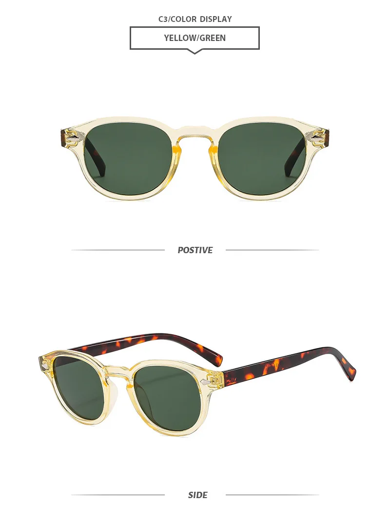 Neue mehrfarbige Retro-Sonnenbrille mit kleinem Rahmen, grenzüberschreitende europäische und amerikanische Sonnenbrille, vielseitig einsetzbar mit Metallscharnier – Detail 7