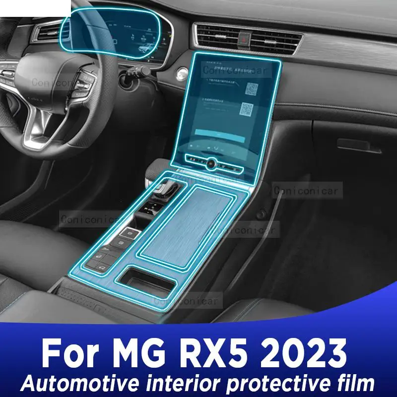 

For MG RX5 2023 Gearbox Panel Navigation Screen Automotive Interior TPU Protective Film Anti-Scratch Accessorie Sticker Protect