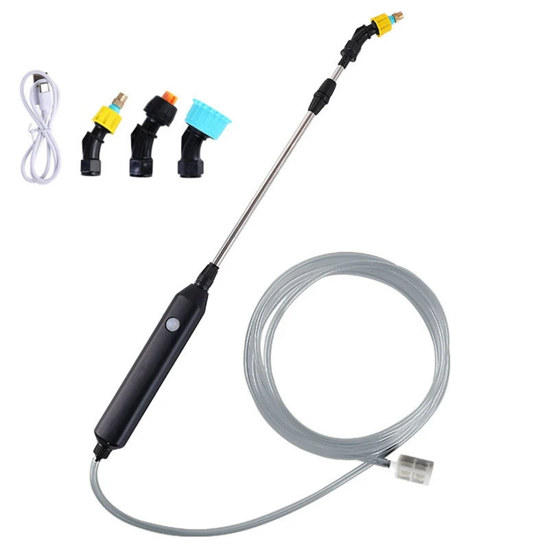 

Electric Garden Watering Spray With Hose USB Adjustable Lawn Sprayer Nozzle Sprinkler Weeds Plant Mister