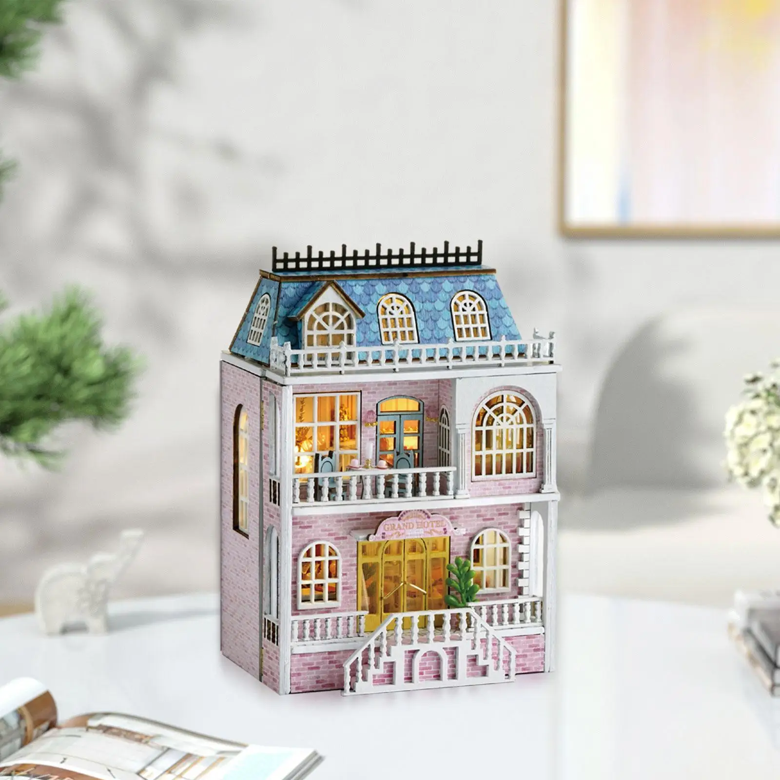 

DIY Doll Houses with Furniture Light Crafts Can Open and Close Ornaments 3D Puzzle for Adults Kids Family Teens Valentine's Gift