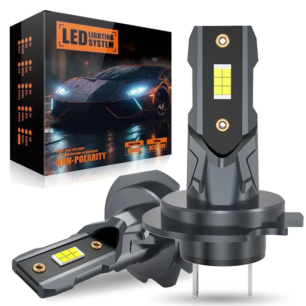 2Pcs 22000LM H7 LED Headlight Bulb 12pcs CSP 3570 Car Headlamp Auto Mini Canbus H7 Led Bulb Turbo Light 6500K 12V 110W 1